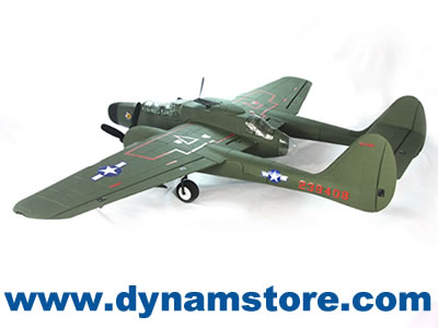 Dynam P61 GREEN 1500mm Black Widow PNP RC Airplane 