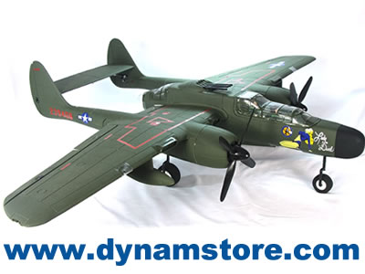 Dynam P61 GREEN 1500mm Black Widow PNP RC Airplane 